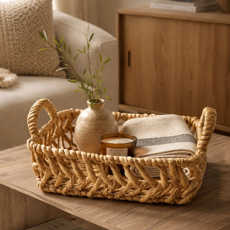 SET DE 3 CESTAS ORGANIZADORAS DALIA L DE JACINTO DE AGUA 35 CM X 25 CM X 13 CM - 3