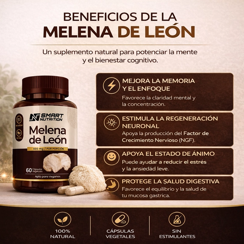 MELENA DE LEON 600 MG (HERICIUM ERINACEUS) - 3
