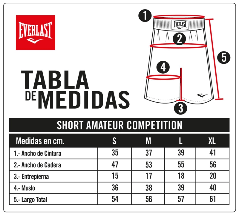 SHORT AMATEUR COMPETITION ROJO EVERLAST - 6