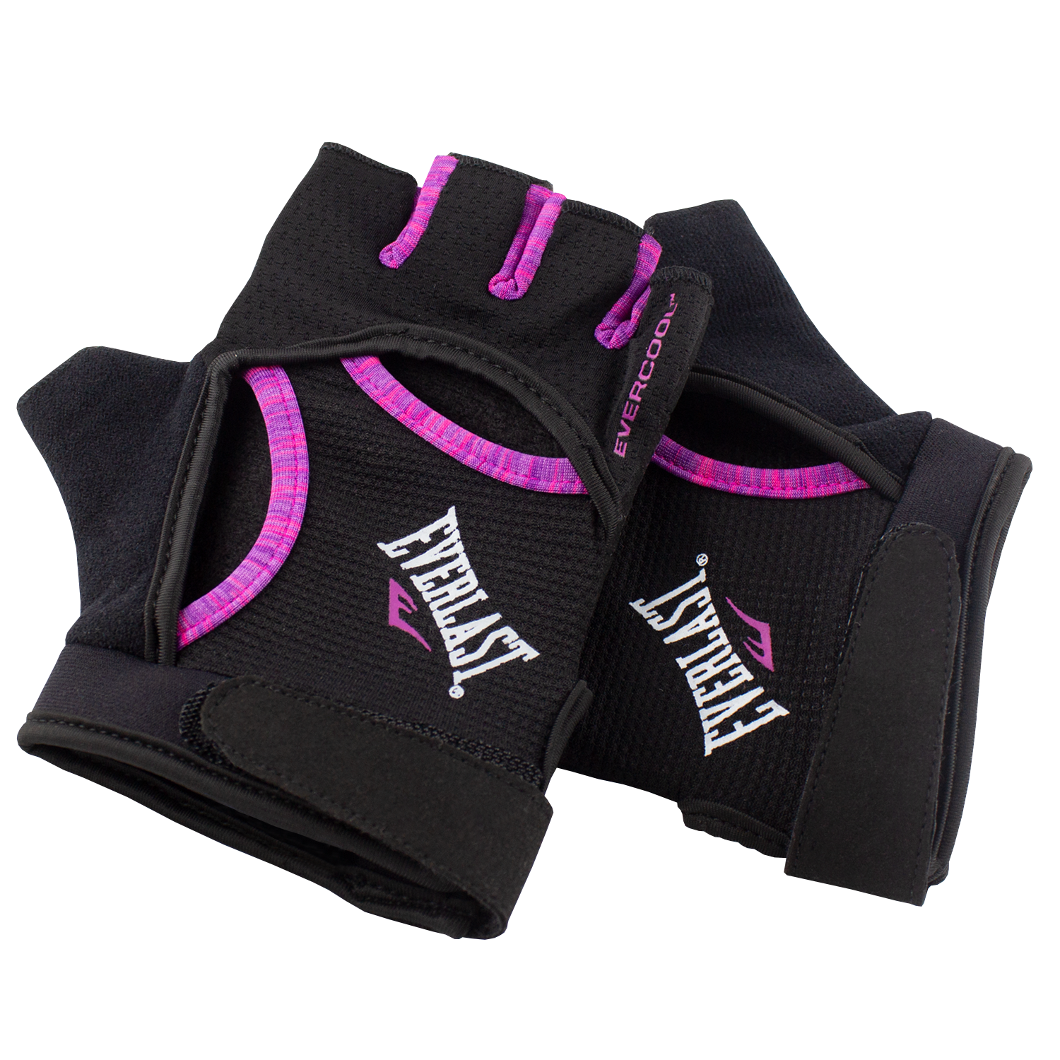 GUANTES EVERLAST FITNESS VENTO NEGRO ROSADO MUJER - 2