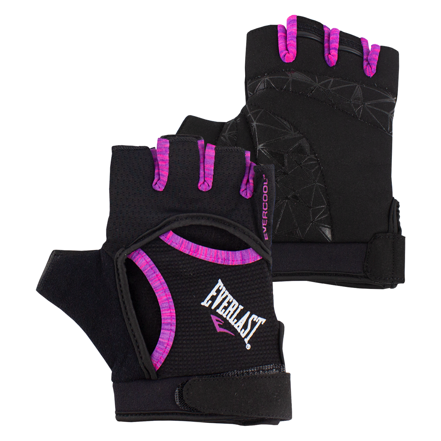 GUANTES EVERLAST FITNESS VENTO NEGRO ROSADO MUJER - 3