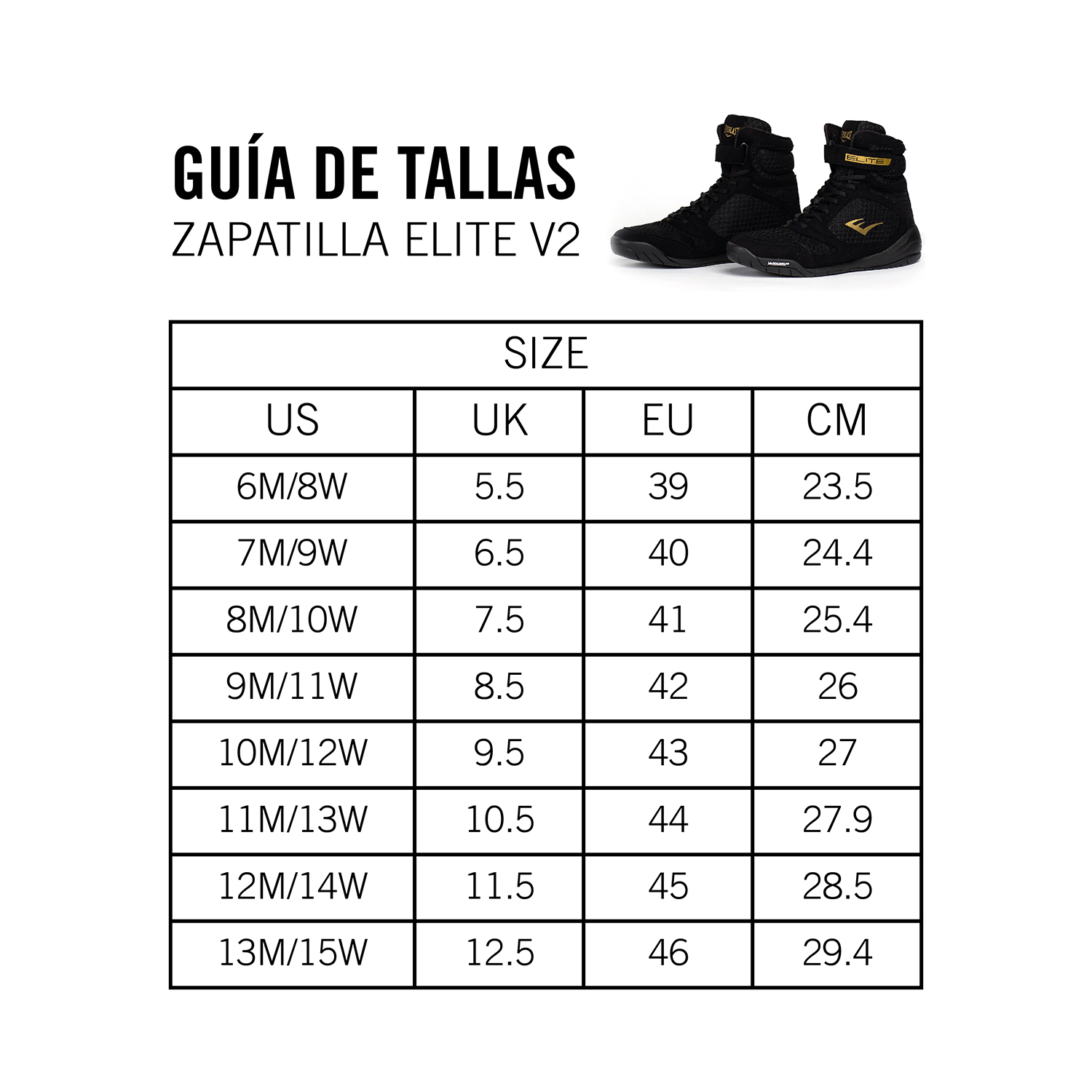 ZAPATILLAS DE BOXEO EVERLAST ELITE PRO 2 NEGRO - 6