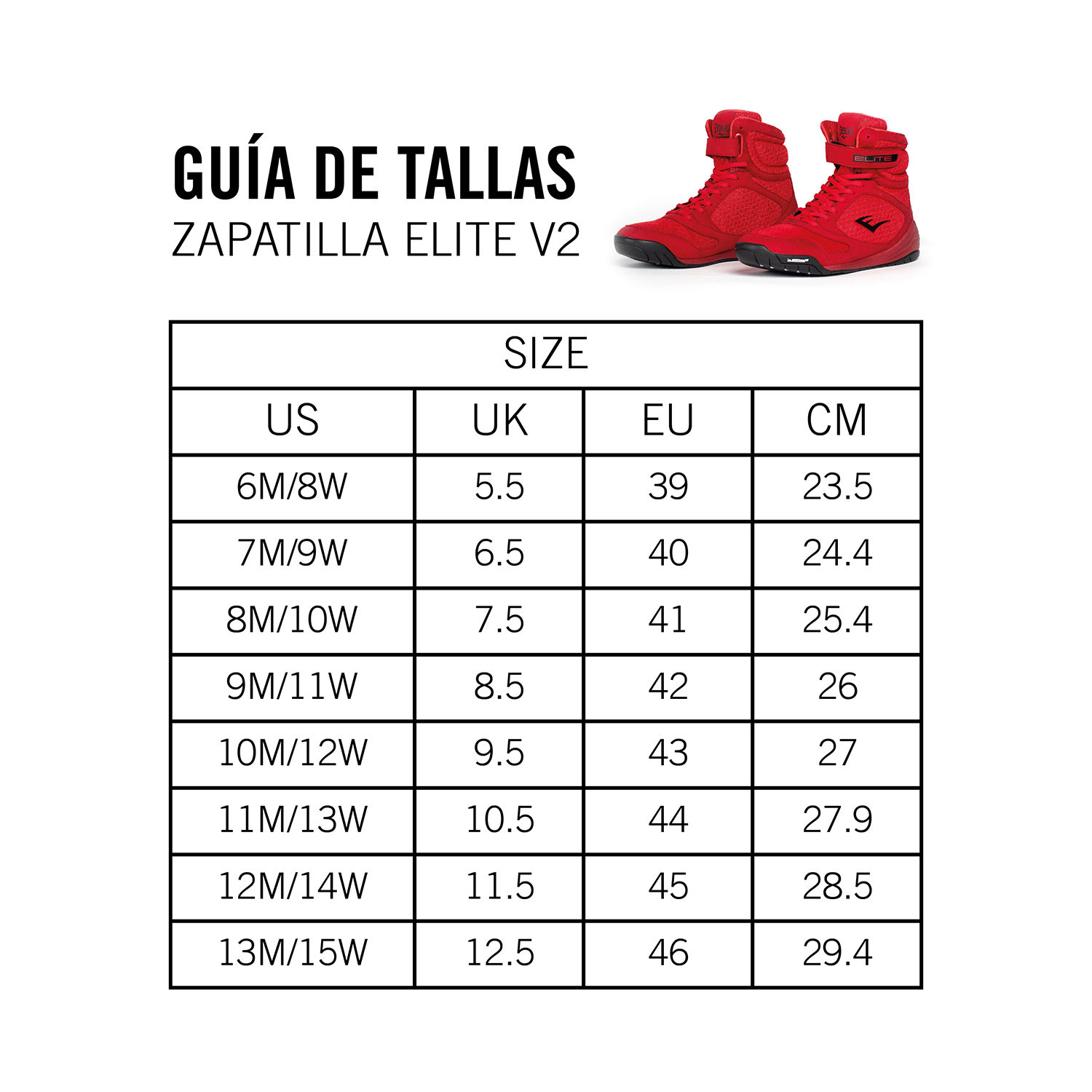 ZAPATILLAS DE BOXEO EVERLAST ELITE PRO 2 ROJO - 9