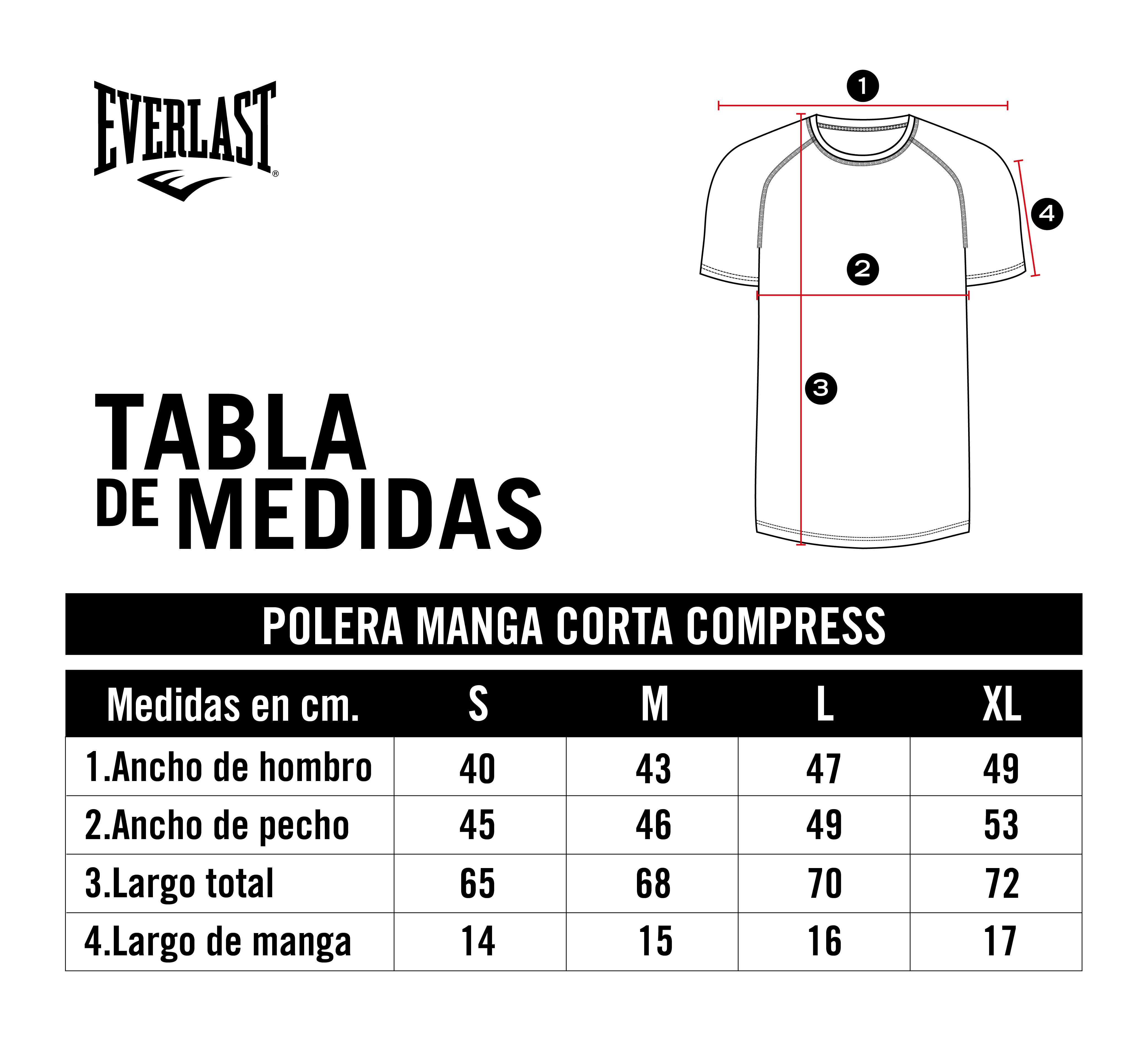 POLERA DE COMPRESION MANGA CORTA BLANCO EVERLAST - BLANCO - L - 5