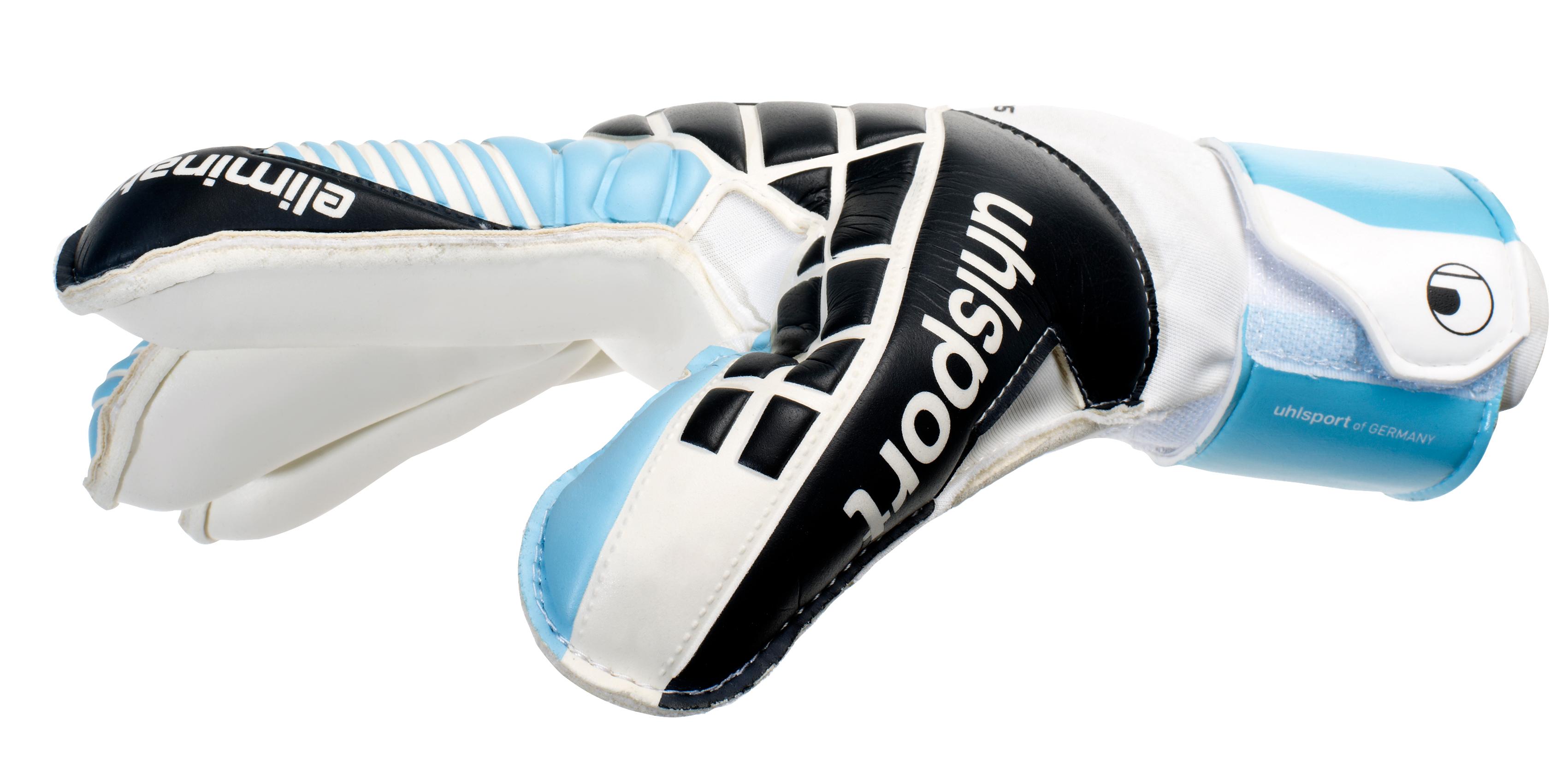 GUANTE DE ARQUERO ELIMINATOR SOFT RF NEGRO/CELESTE/BLANCO - 3