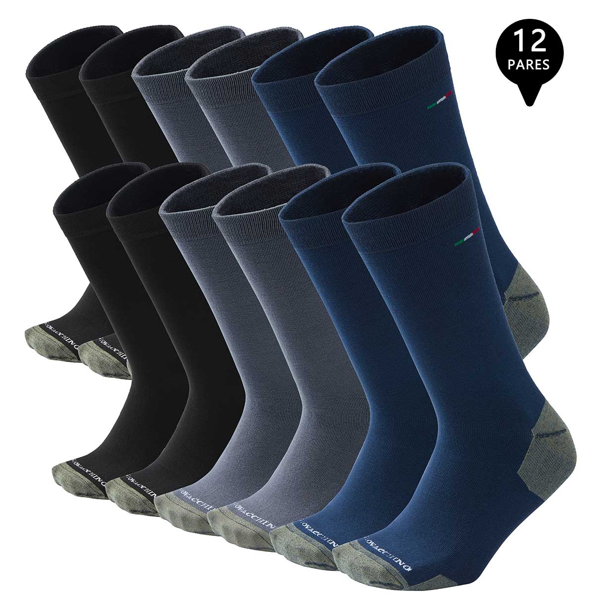PACK DE 12 CALCETINES VESTIR BAMBÚ COBRE HOMBRE - 1