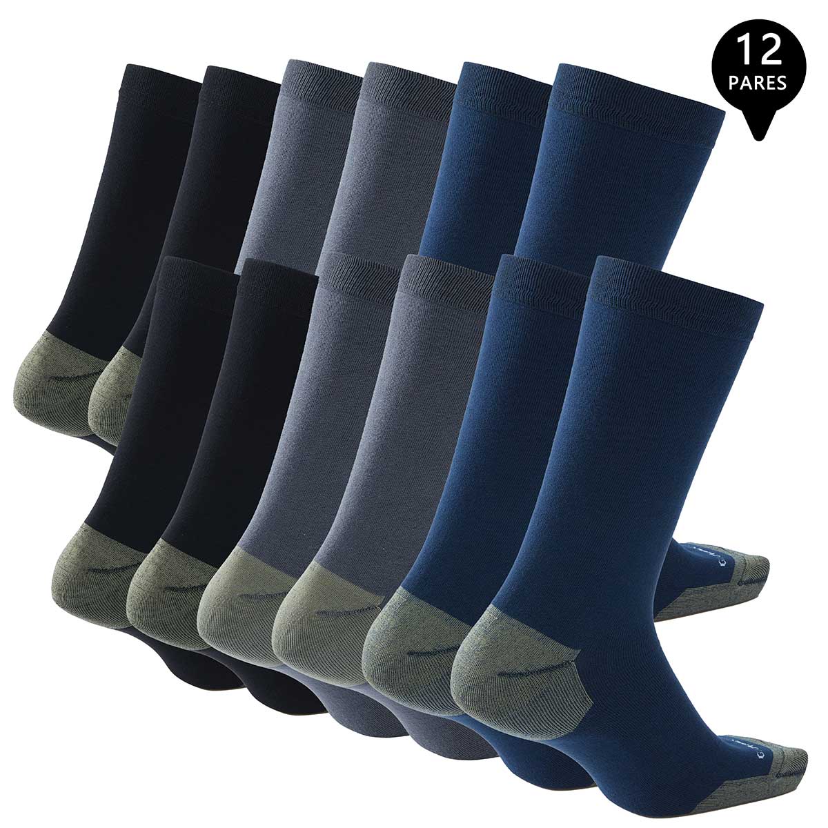 PACK DE 12 CALCETINES VESTIR BAMBÚ COBRE HOMBRE - 2