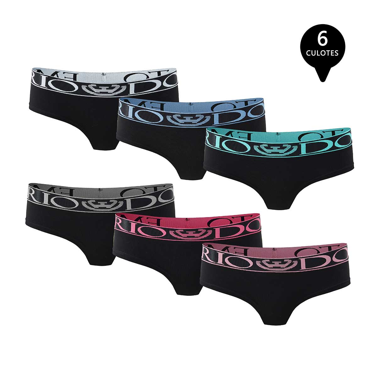 PACK DE 6 CALZONES COLALESS CULOTE ALGODÓN MUJER - 1