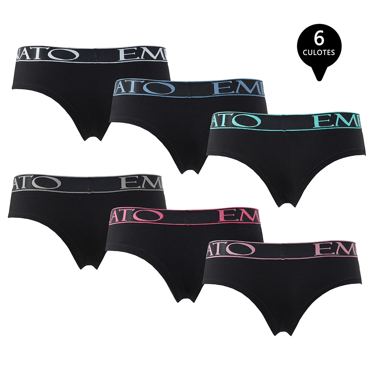 PACK DE 6 CALZONES COLALESS CULOTE ALGODÓN MUJER - 2