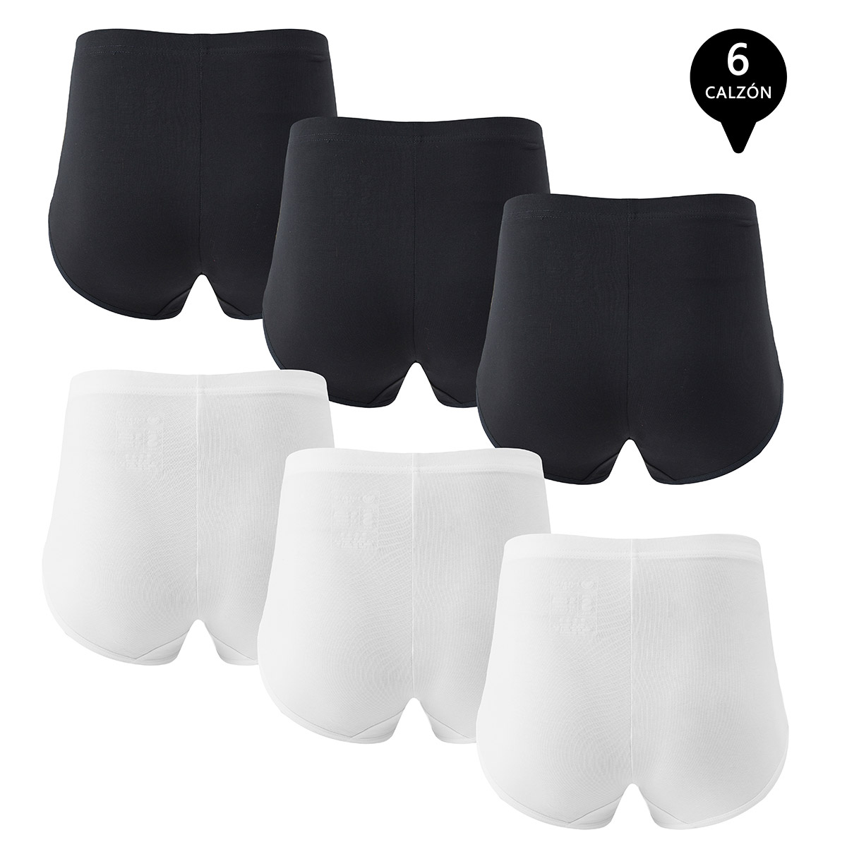PACK DE 6 CALZONES TIRO ALTO ALGODÓN MUJER - 2