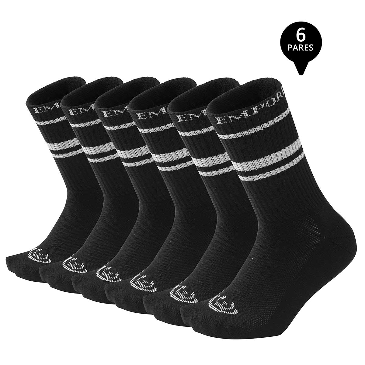 PACK DE 6 CALCETINES LARGOS DEPORTIVOS HOMBRE - 1