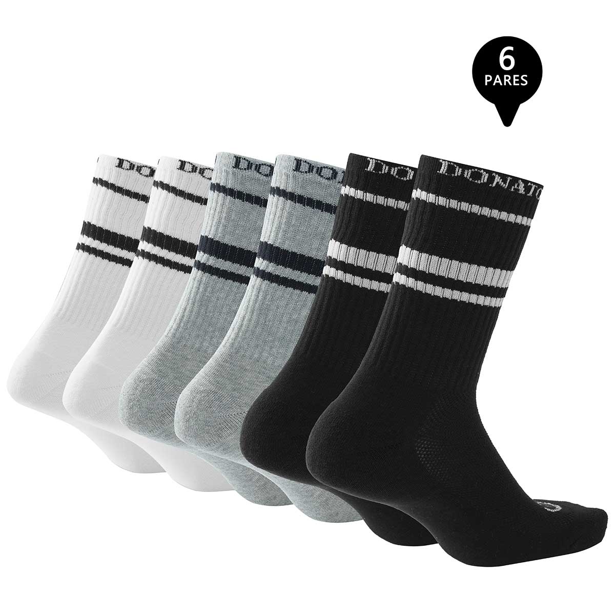 PACK DE 6 CALCETINES LARGOS DEPORTIVOS HOMBRE - 2
