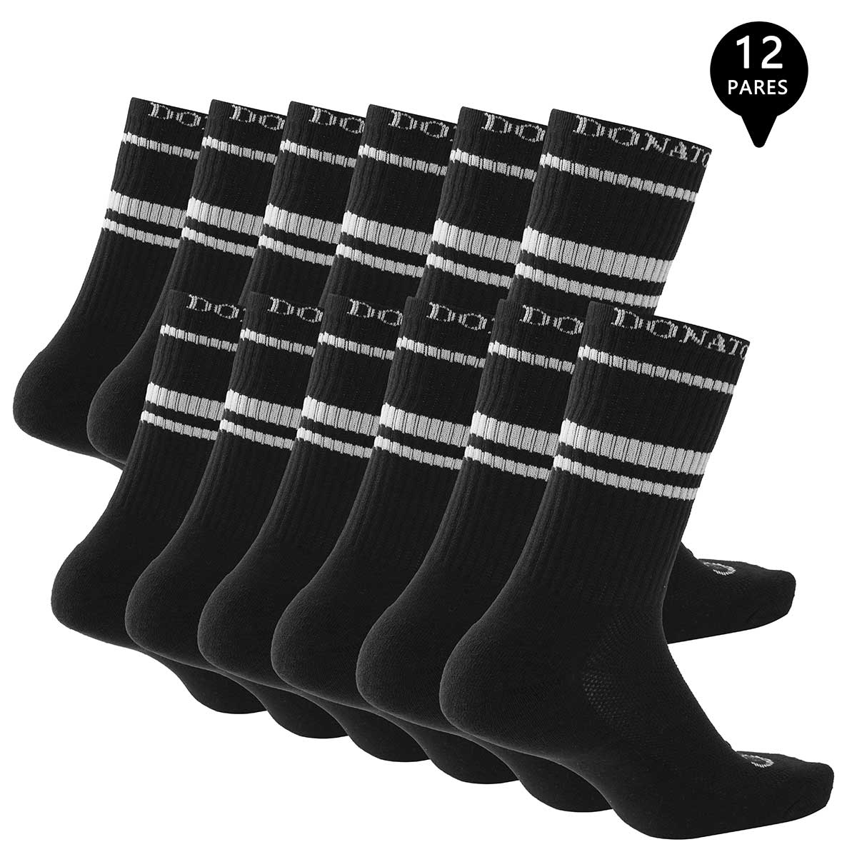 PACK DE 12 CALCETINES LARGOS DEPORTIVOS HOMBRE - 2