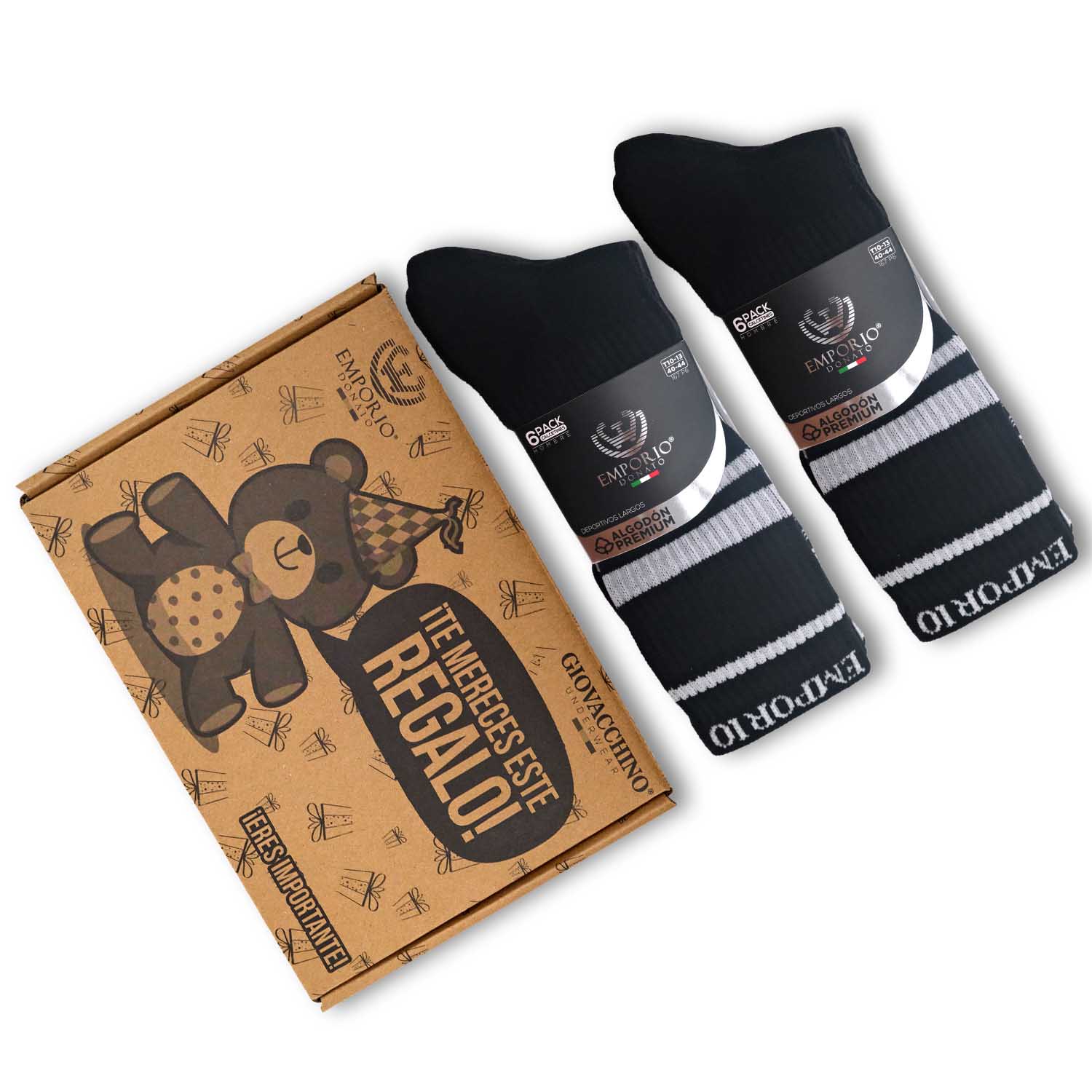 PACK DE 12 CALCETINES LARGOS DEPORTIVOS HOMBRE - 5