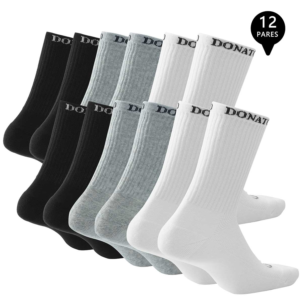 PACK DE 12 CALCETINES LARGOS DEPORTIVOS HOMBRE - 2