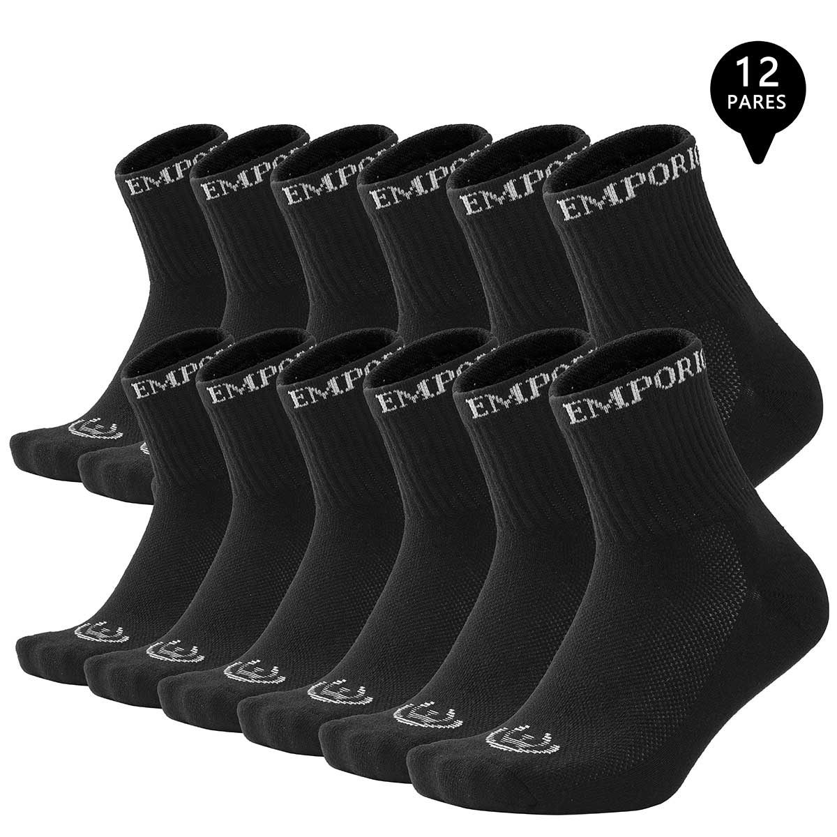 PACK DE 12 CALCETINES CORTOS DEPORTIVOS HOMBRE - 1