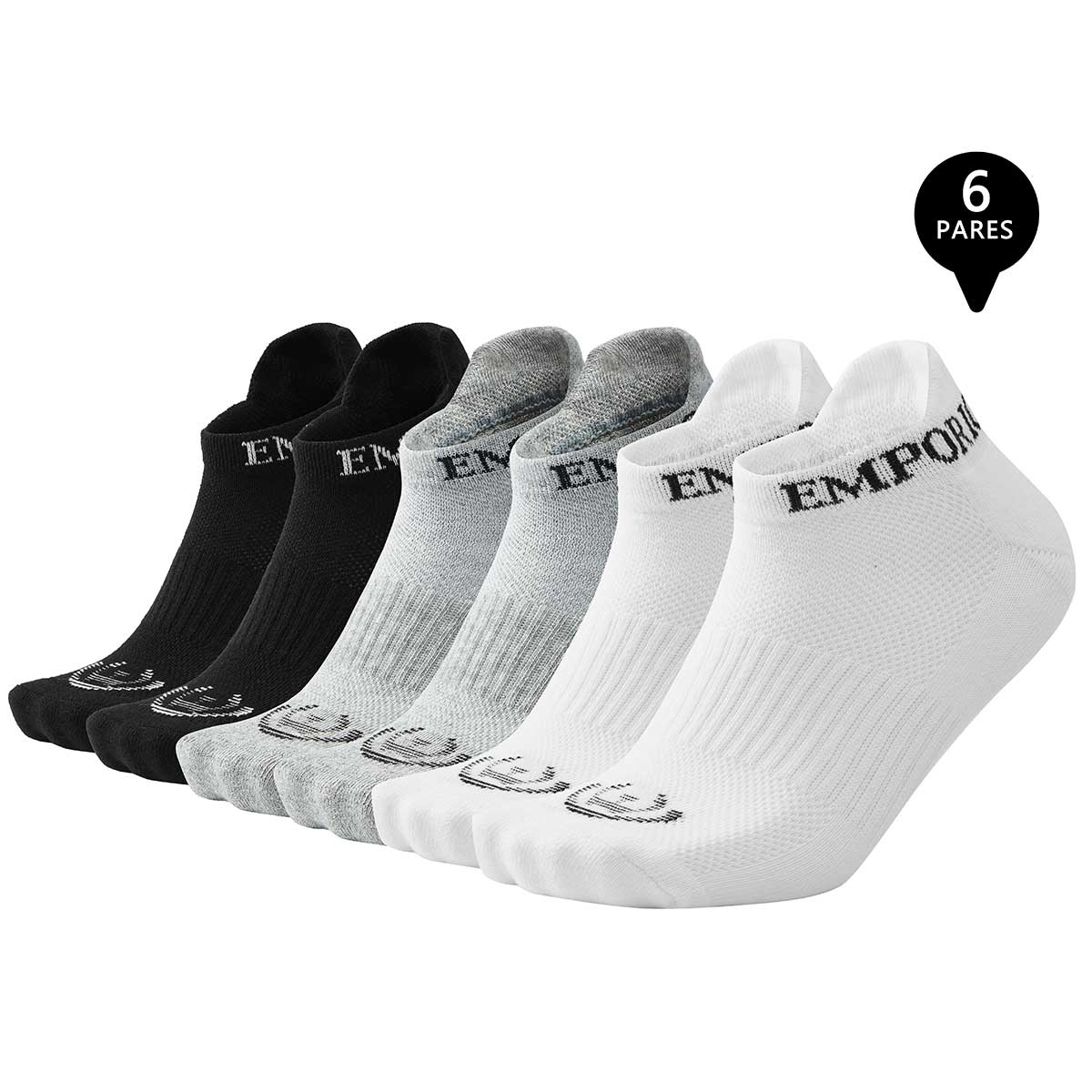 PACK DE 6 CALCETINES TOBILLEROS DEPORTIVOS HOMBRE - 1