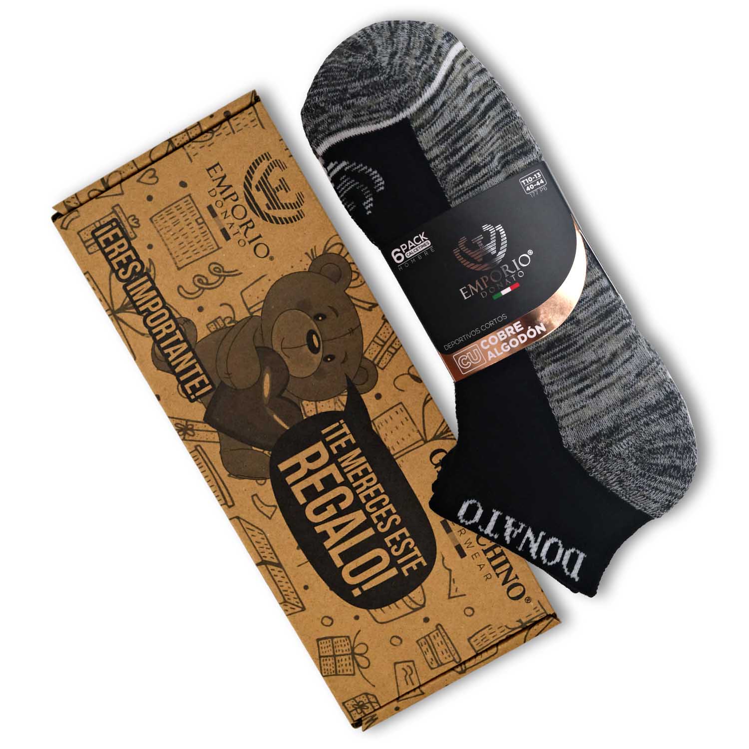 PACK DE 6 CALCETINES TOBILLEROS DEPORTIVOS COBRE HOMBRE - 5