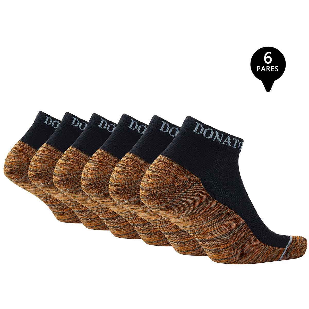 PACK DE 6 CALCETINES TOBILLEROS DEPORTIVOS COBRE HOMBRE - 2