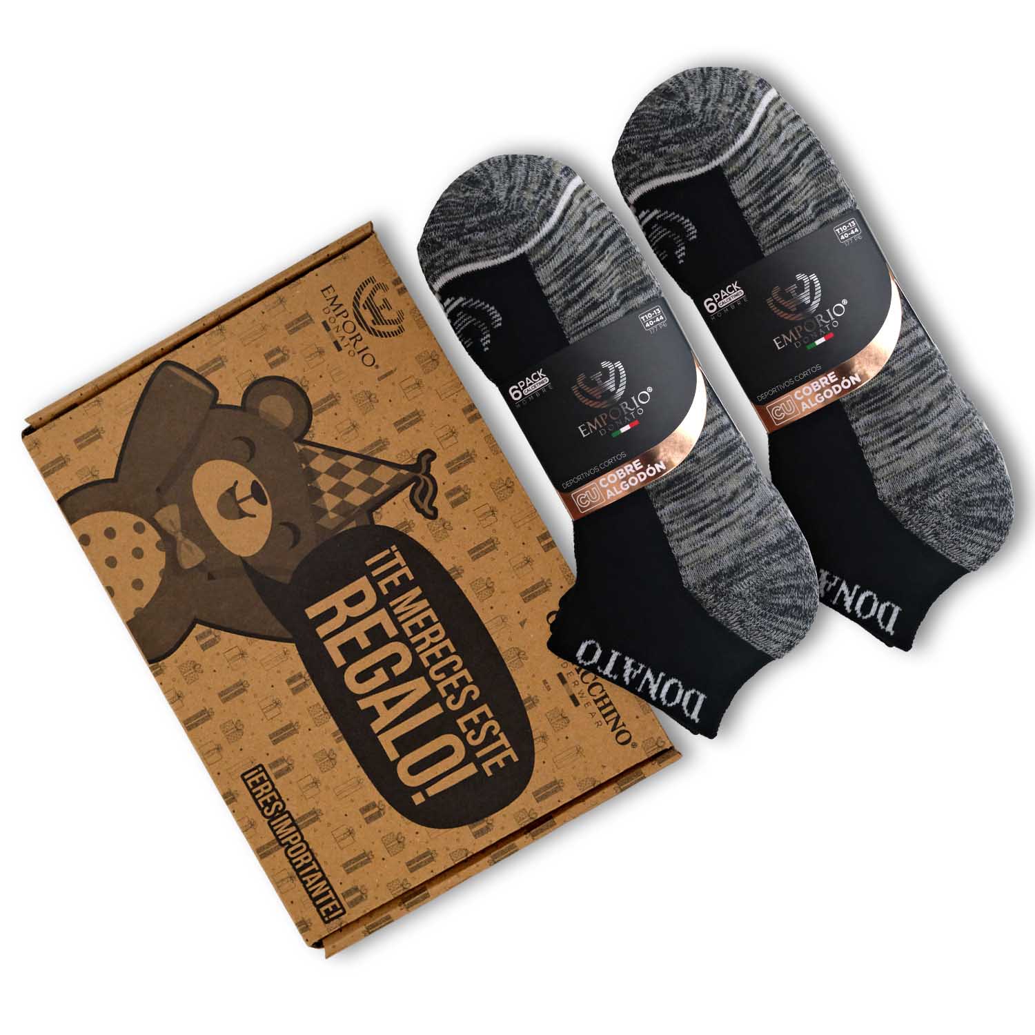 PACK DE 12 CALCETINES TOBILLEROS DEPORTIVOS COBRE HOMBRE - 5