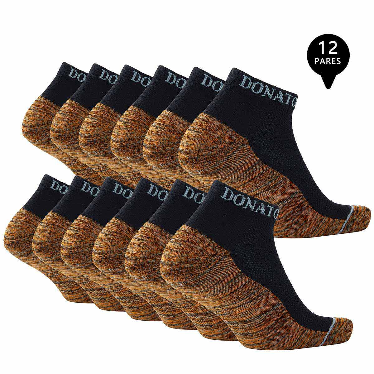 PACK DE 12 CALCETINES TOBILLEROS DEPORTIVOS COBRE HOMBRE - 2
