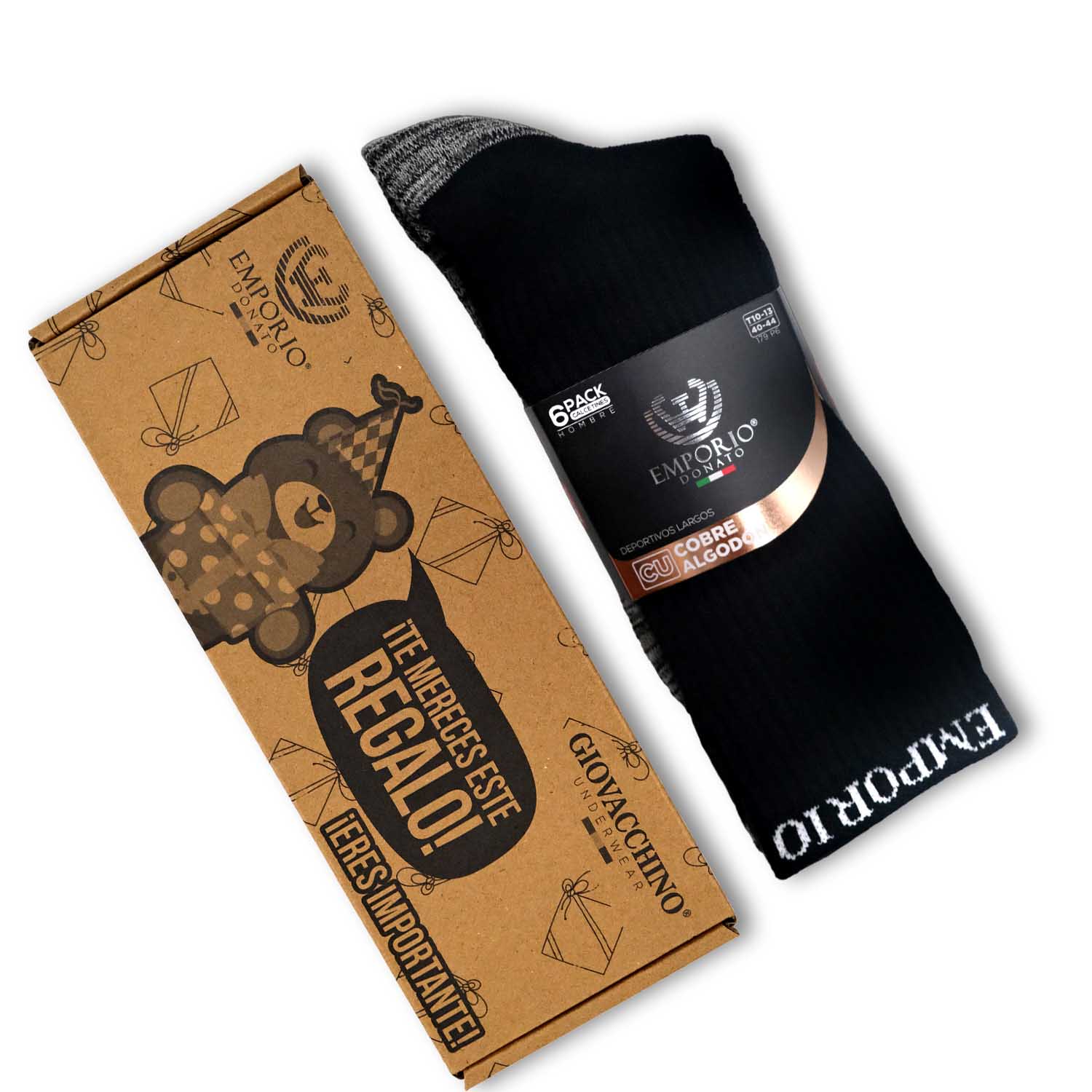 PACK DE 6 CALCETINES LARGOS DEPORTIVOS COBRE HOMBRE - 5