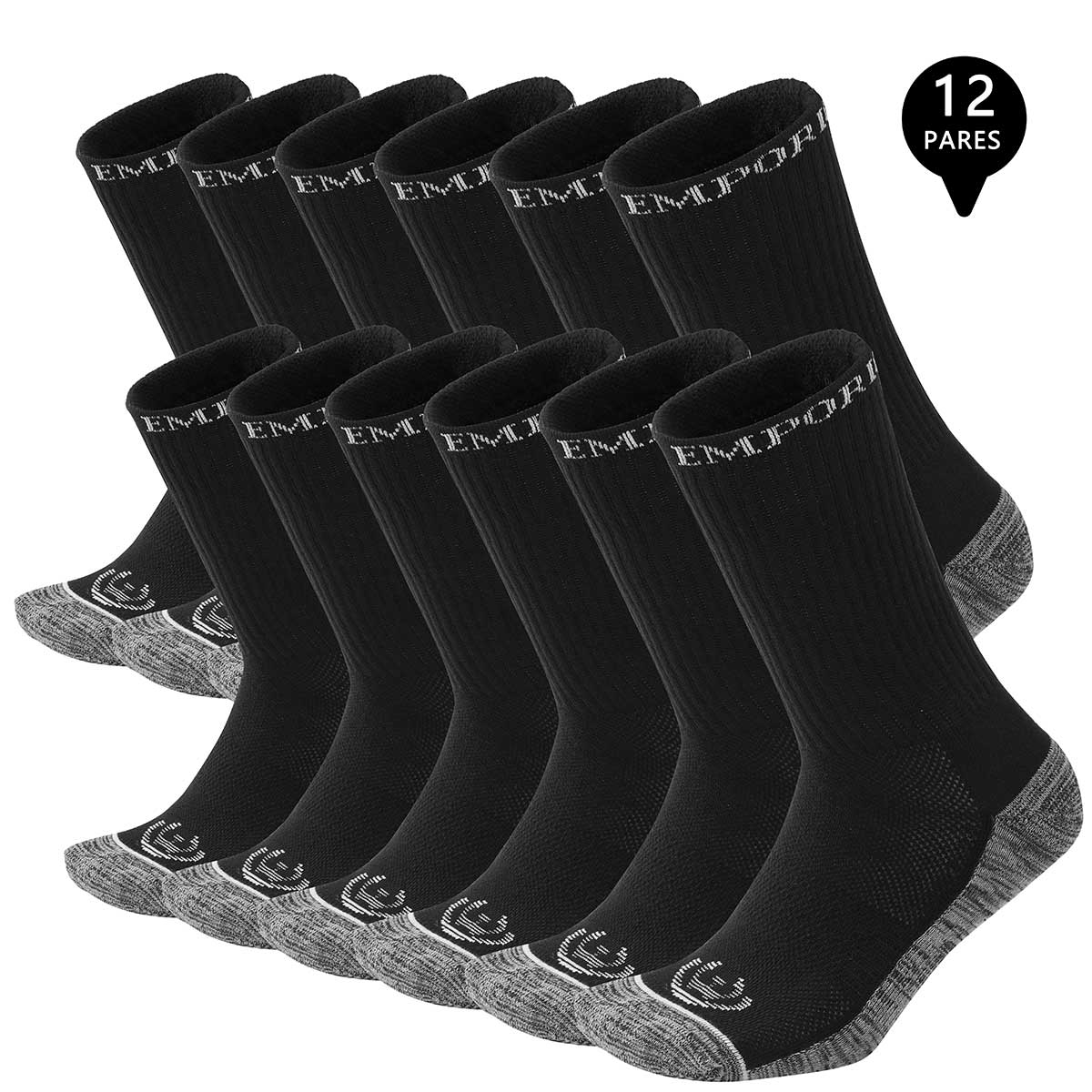 PACK DE 12 CALCETINES LARGOS DEPORTIVOS COBRE HOMBRE - 1