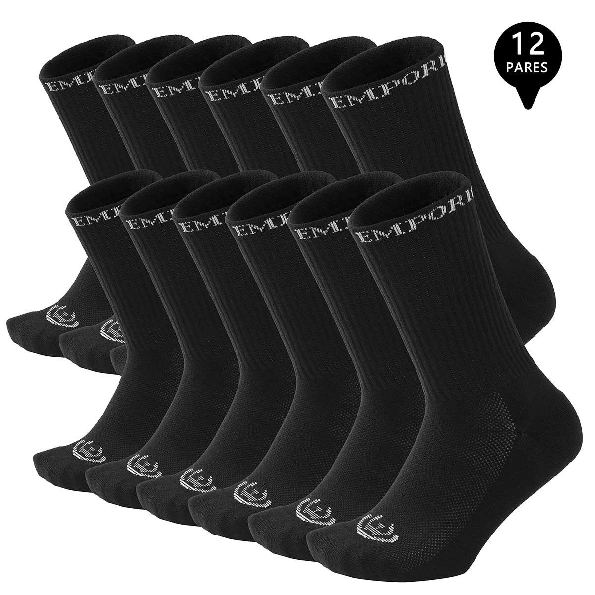 PACK DE 12 CALCETINES LARGOS DEPORTIVOS MUJER - 1