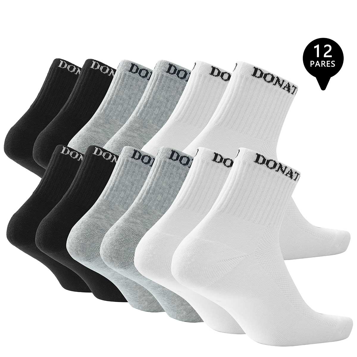 PACK DE 12 CALCETINES CORTOS DEPORTIVOS MUJER - 2