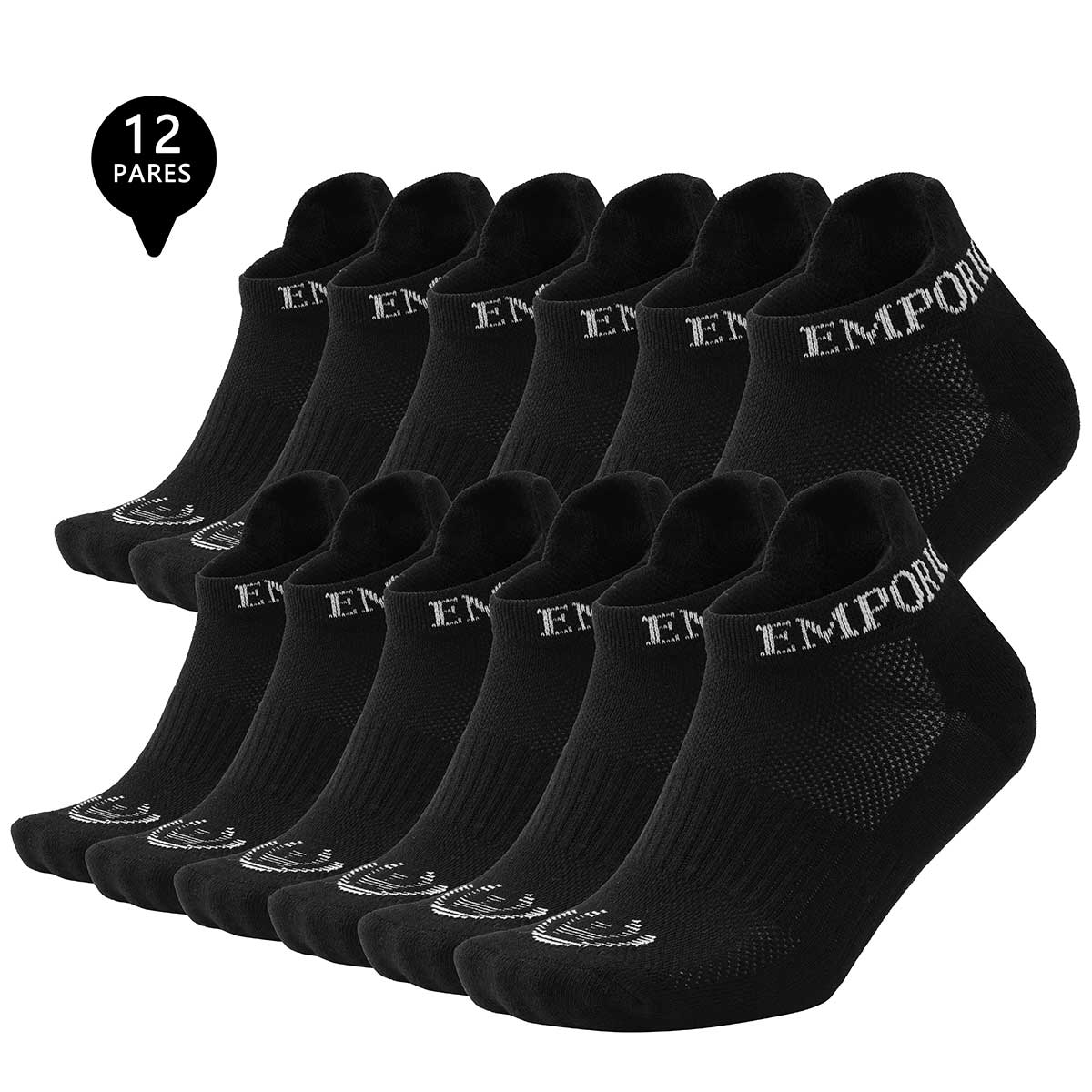 PACK DE 12 CALCETINES TOBILLEROS DEPORTIVOS MUJER - 1
