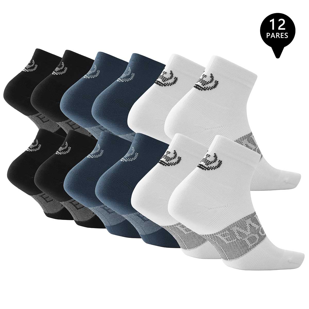 PACK DE 12 CALCETINES CORTOS DEPORTIVOS HOMBRE PREMIUM - 2