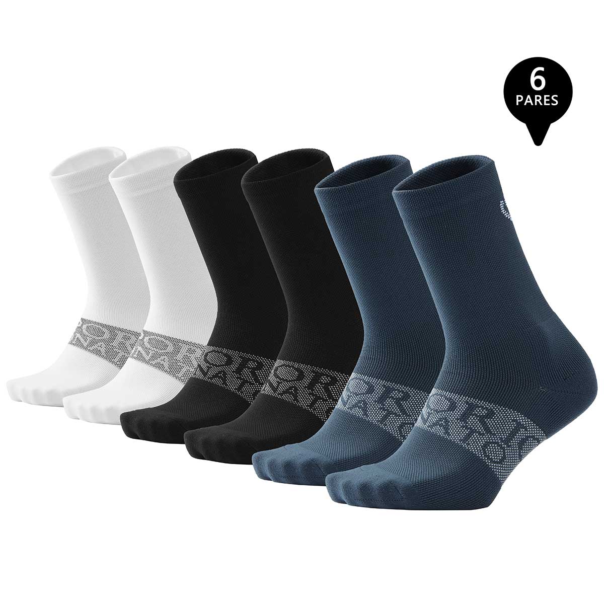 PACK DE 6 CALCETINES LARGOS DEPORTIVOS HOMBRE PREMIUM - 1