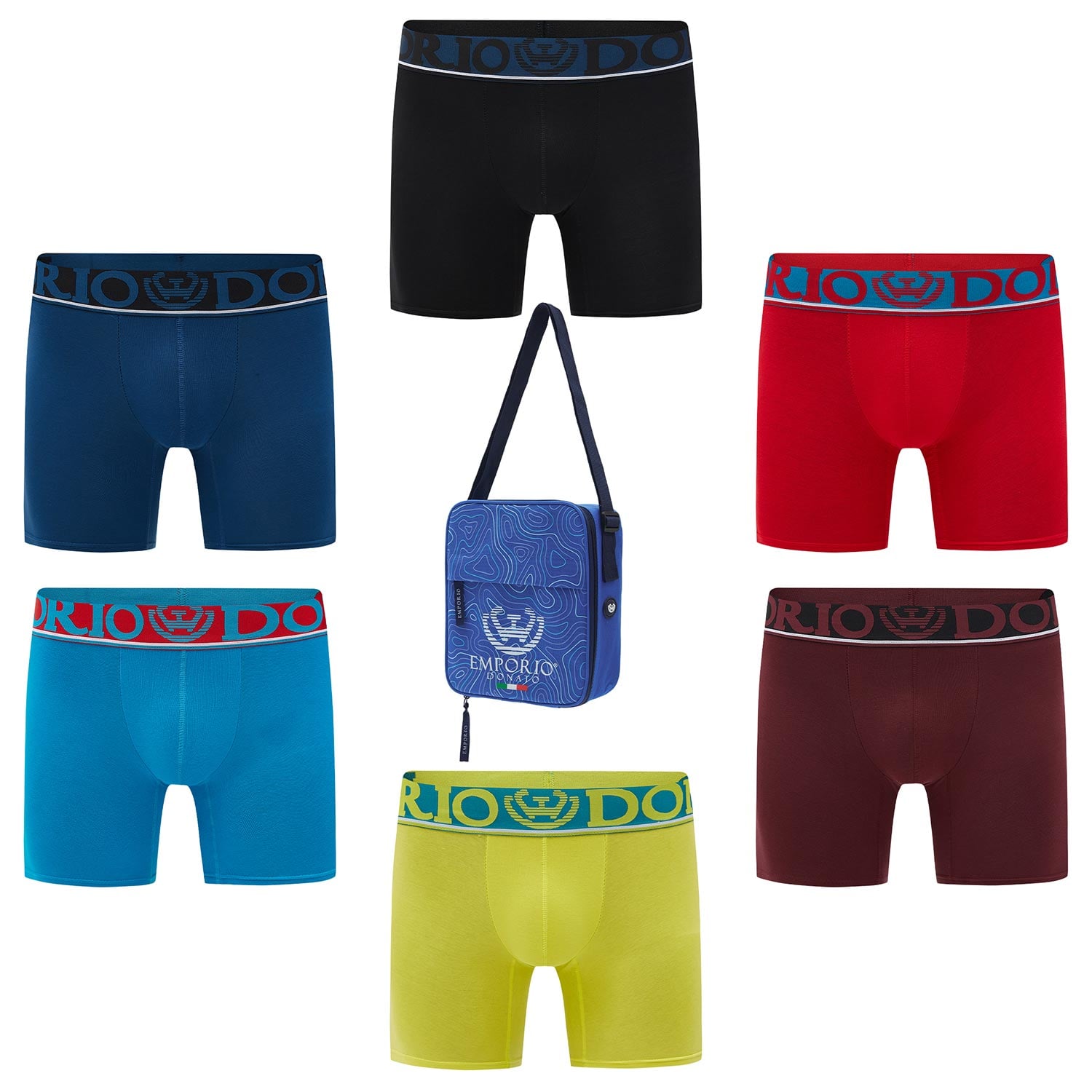 PACK DE 6 BOXER MEDIO ALGODÓN HOMBRE CON BOLSO REGALO - 1