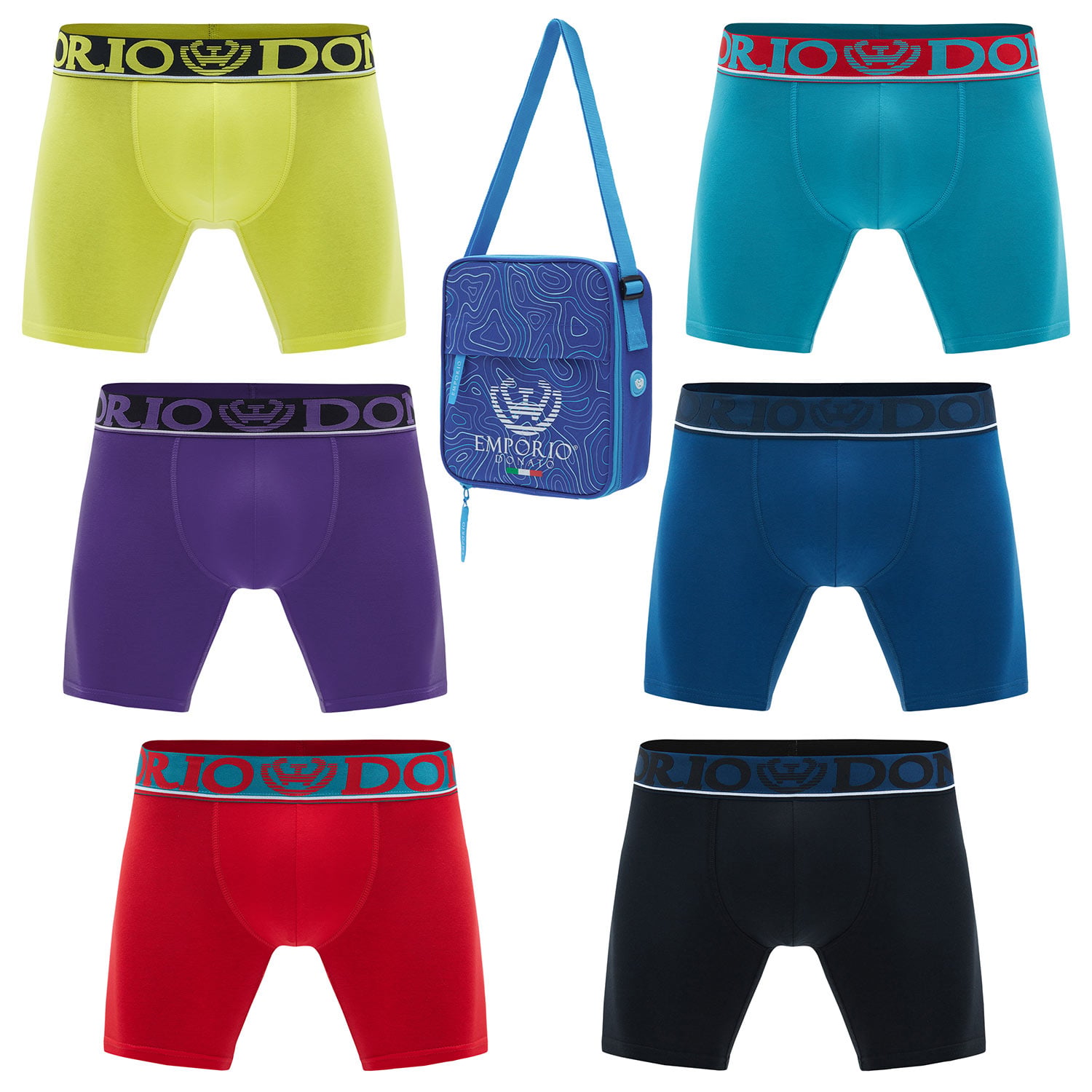 PACK DE 6 BOXER MEDIO ALGODÓN HOMBRE CON BOLSO REGALO - 1