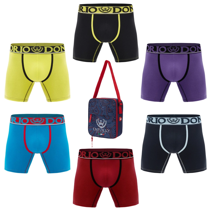 PACK DE 6 BOXER MEDIO ALGODÓN HOMBRE CON BOLSO REGALO - 1