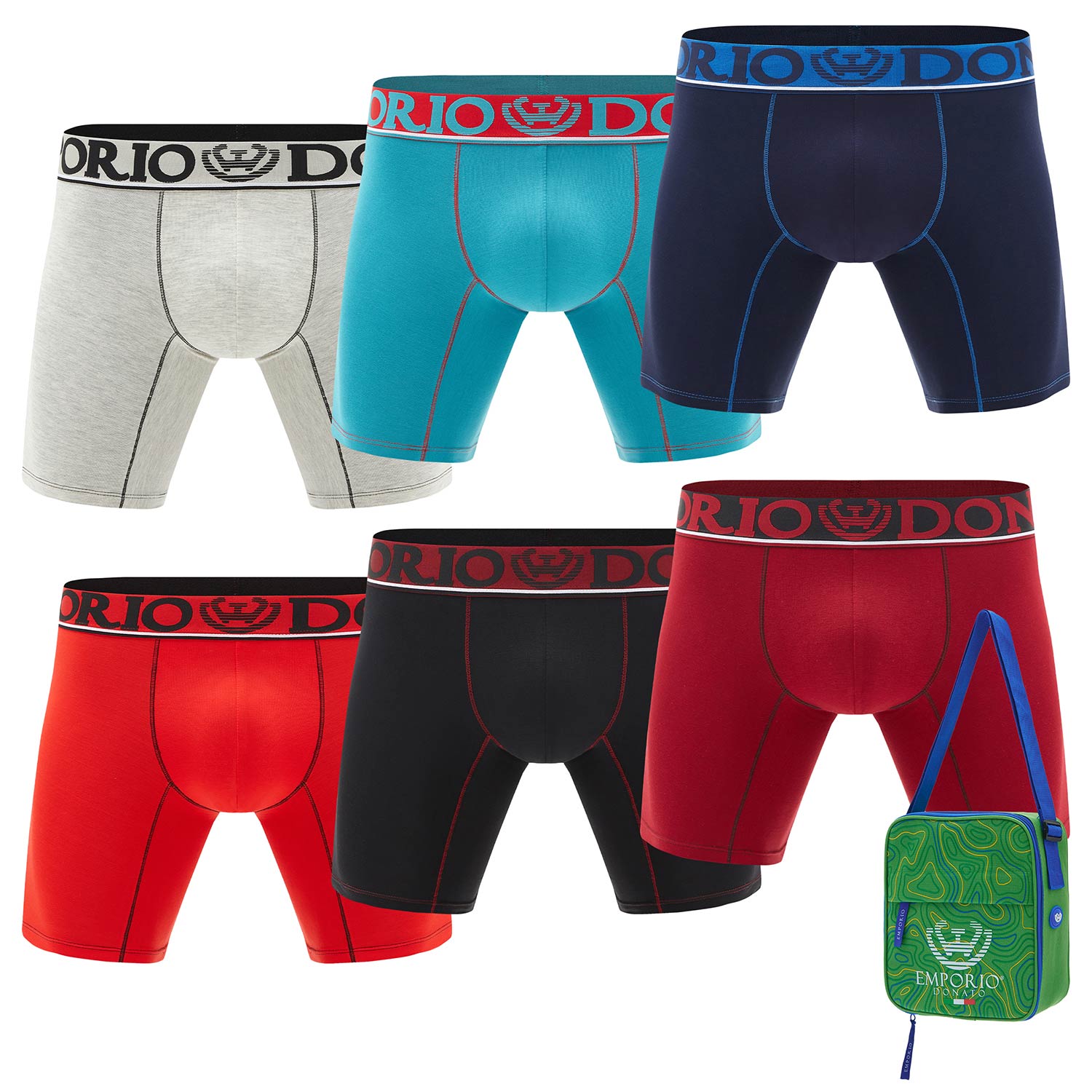 PACK DE 6 BOXER MEDIO ALGODÓN HOMBRE CON BOLSO REGALO - 1