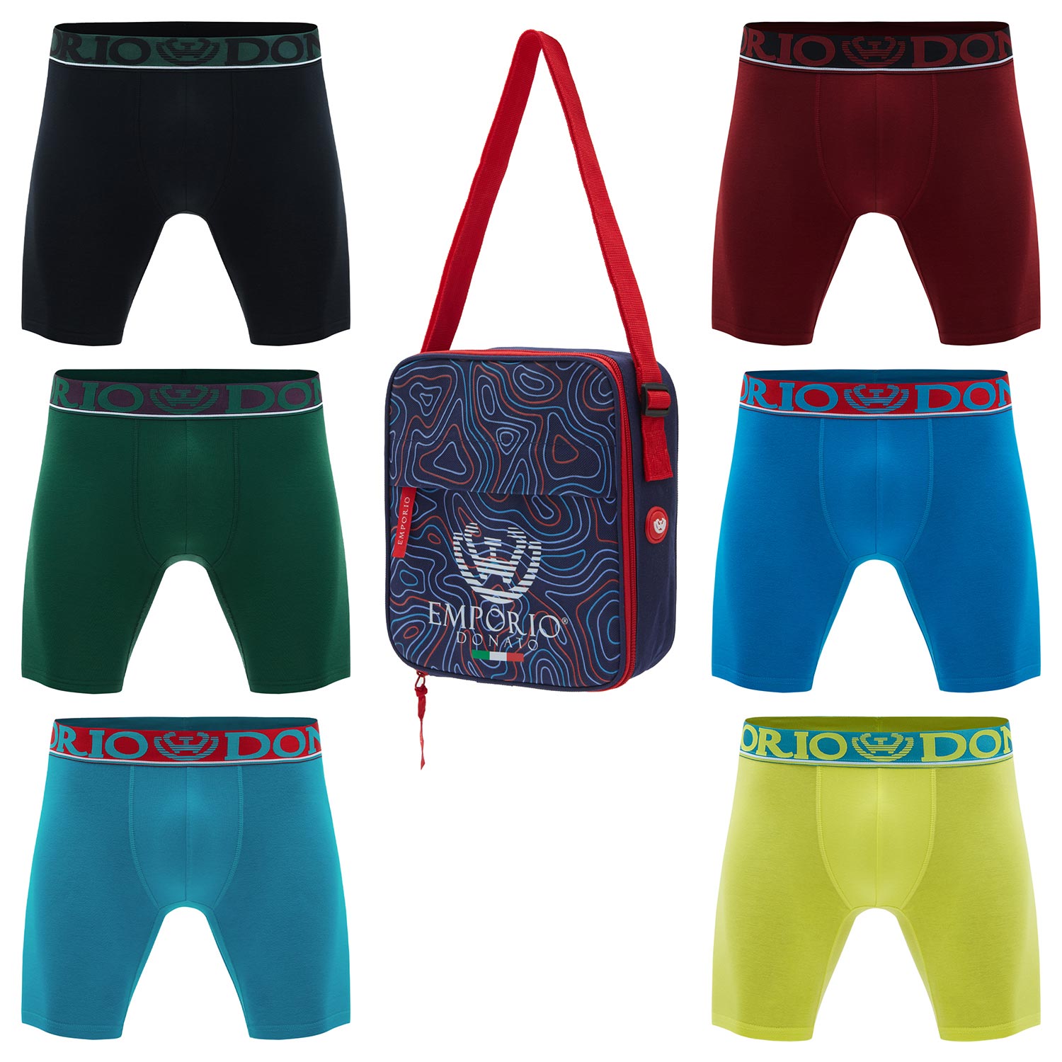PACK DE 6 BOXER LARGO ALGODÓN HOMBRE CON BOLSO REGALO - 1