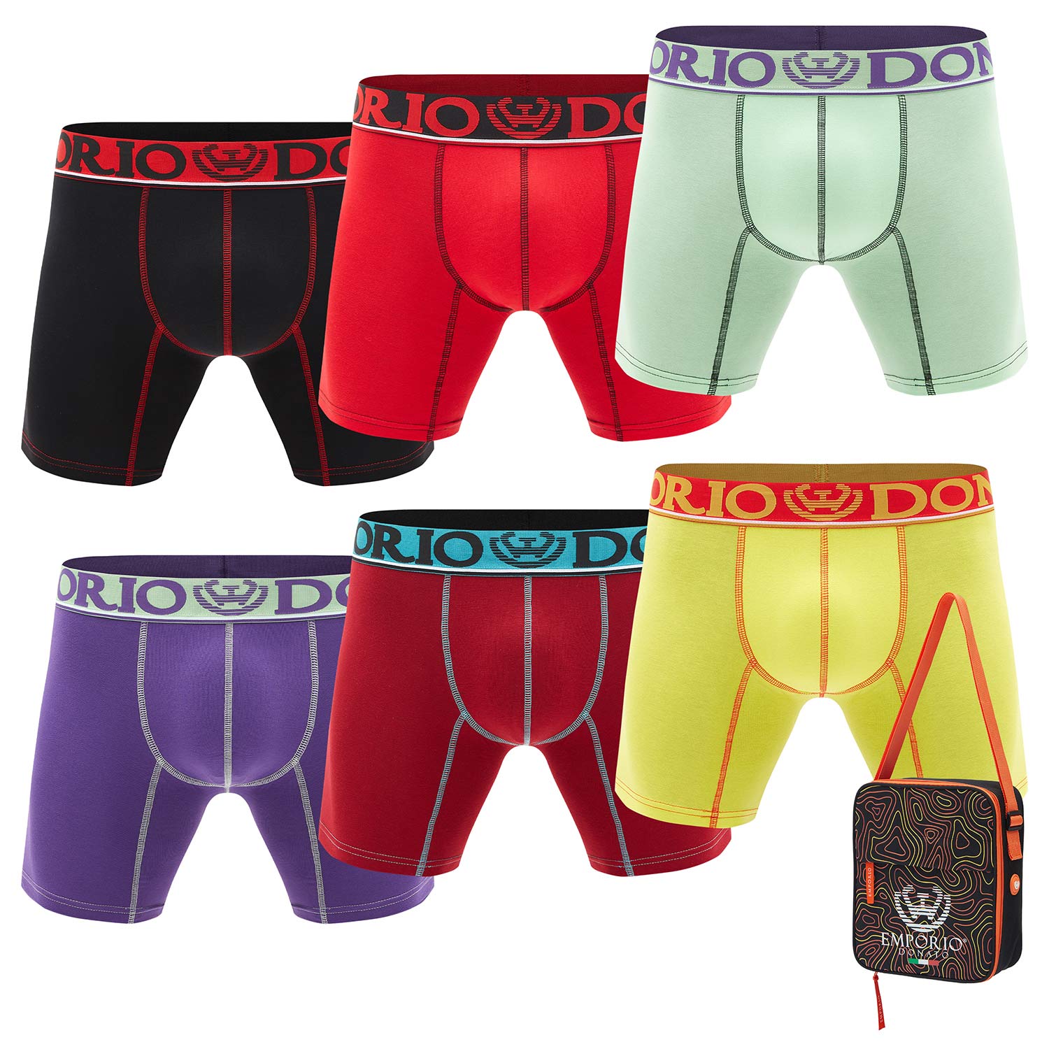 PACK DE 6 BOXER MEDIO ALGODÓN HOMBRE CON BOLSO REGALO - 1