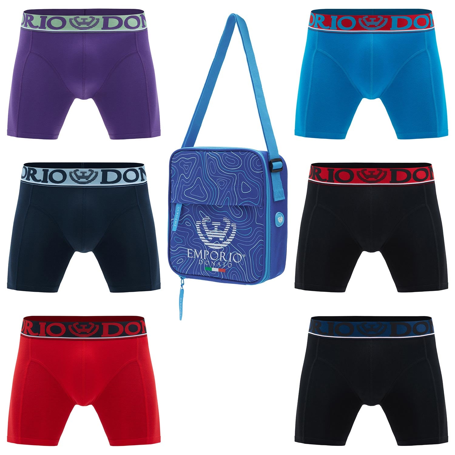 PACK DE 6 BOXER MEDIO ALGODÓN HOMBRE CON BOLSO REGALO - 1
