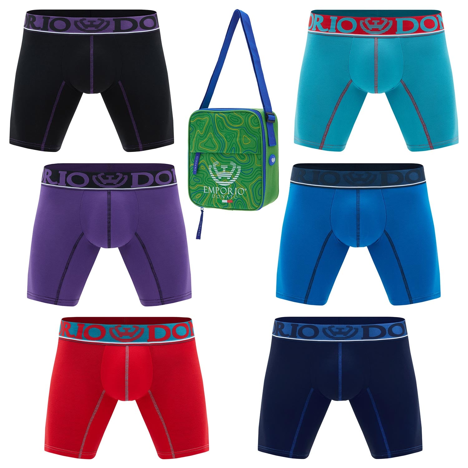 PACK DE 6 BOXER MEDIO ALGODÓN HOMBRE CON BOLSO REGALO - 1