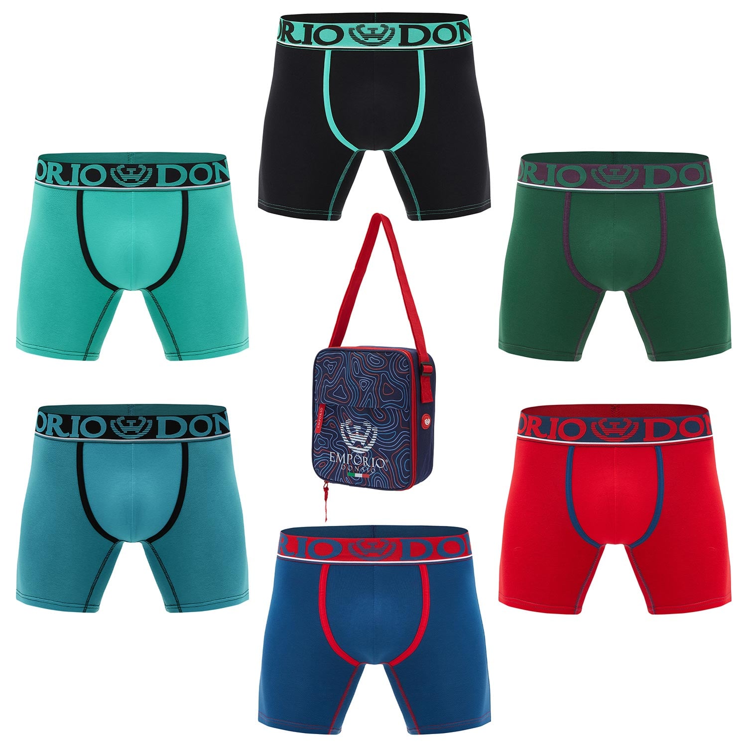 PACK DE 6 BOXER MEDIO ALGODÓN HOMBRE CON BOLSO REGALO - 1