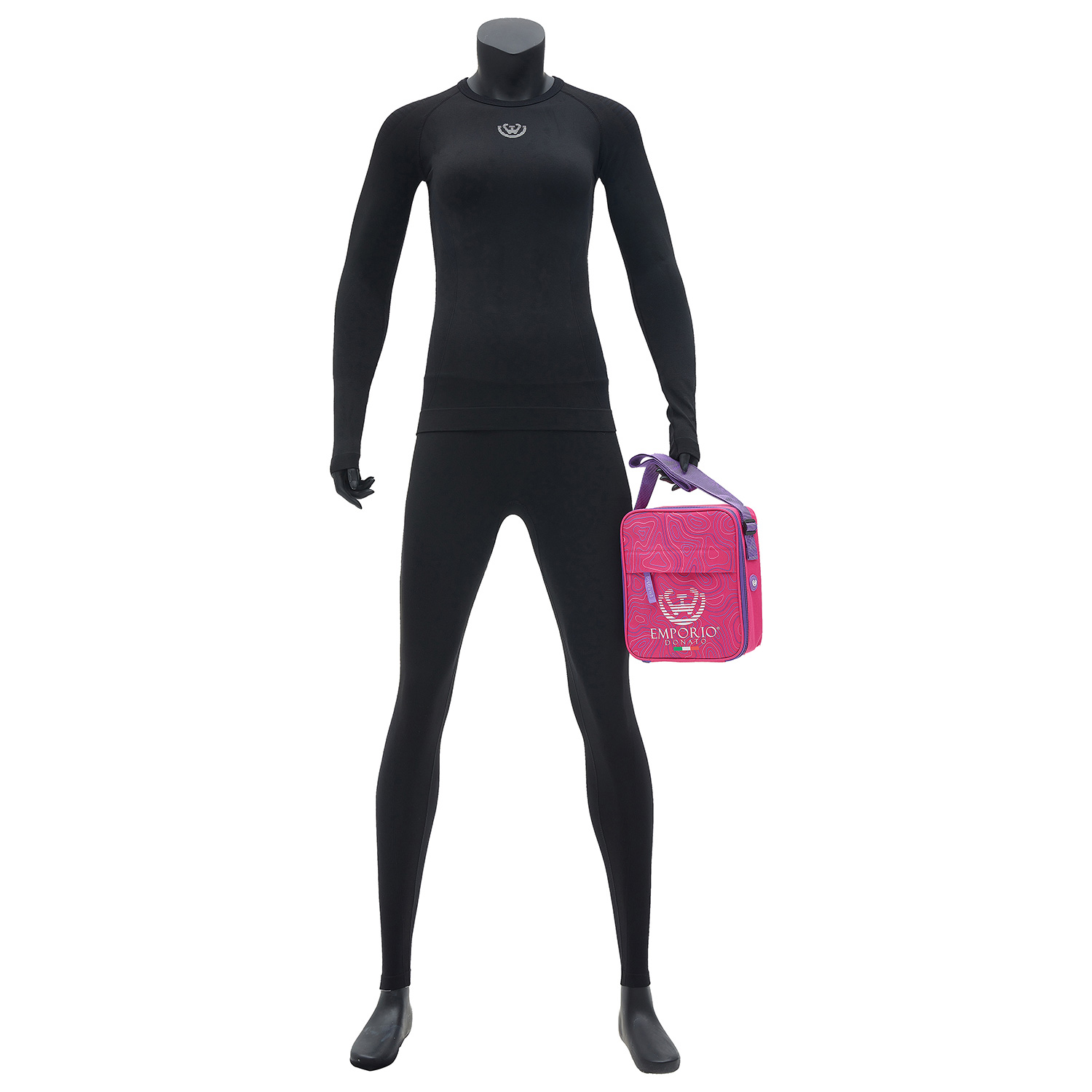 PACK DE CAMISETA Y CALZA DEPORTIVA PRIMERA CAPA MICROFIBRA MUJER CON BOLSO REGALO - 1
