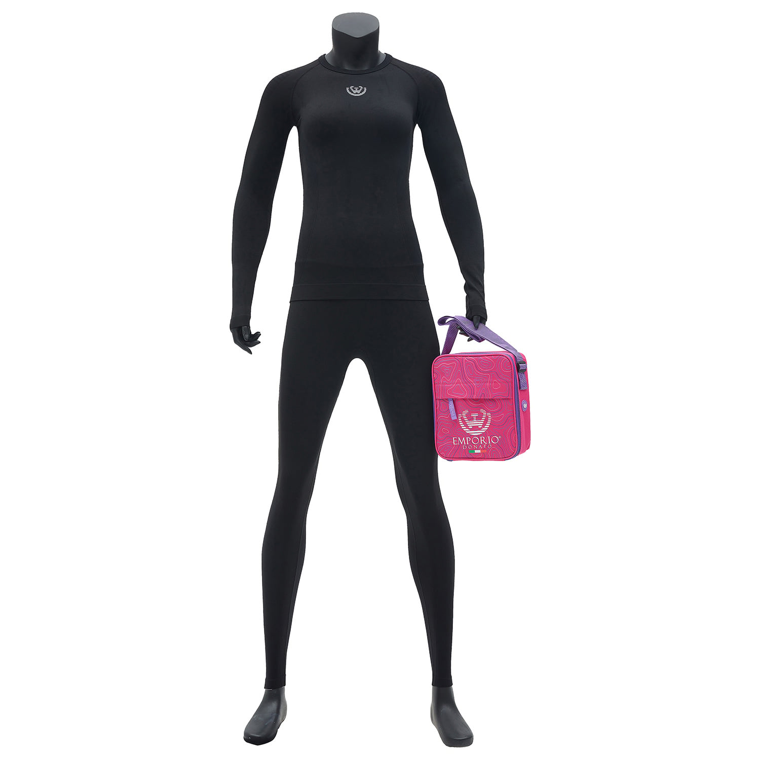 PACK DE CAMISETA Y CALZA DEPORTIVA PRIMERA CAPA MICROFIBRA MUJER CON BOLSO REGALO - 1