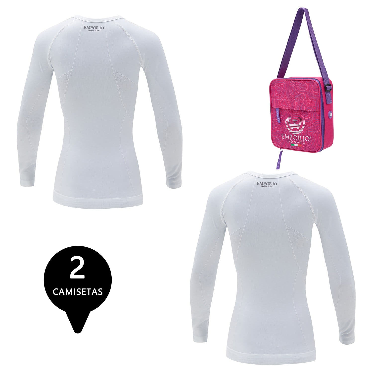 PACK 2 CAMISETAS DEPORTIVA PRIMERA CAPA MICROFIBRA MUJER+BOLSO REGALO - 2