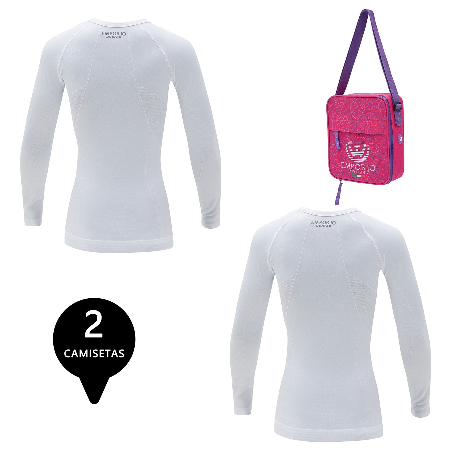 PACK 2 CAMISETAS DEPORTIVA PRIMERA CAPA MICROFIBRA MUJER+BOLSO REGALO - 2