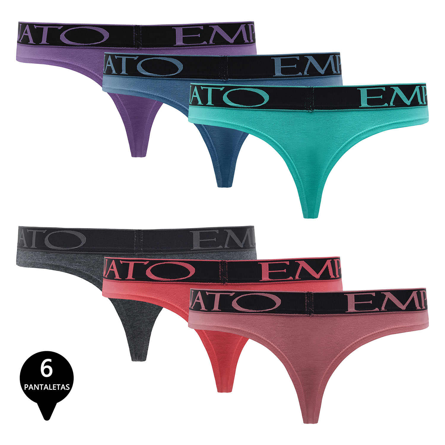 PACK DE 6 CALZONES COLALESS ALGODÓN MUJER - 2
