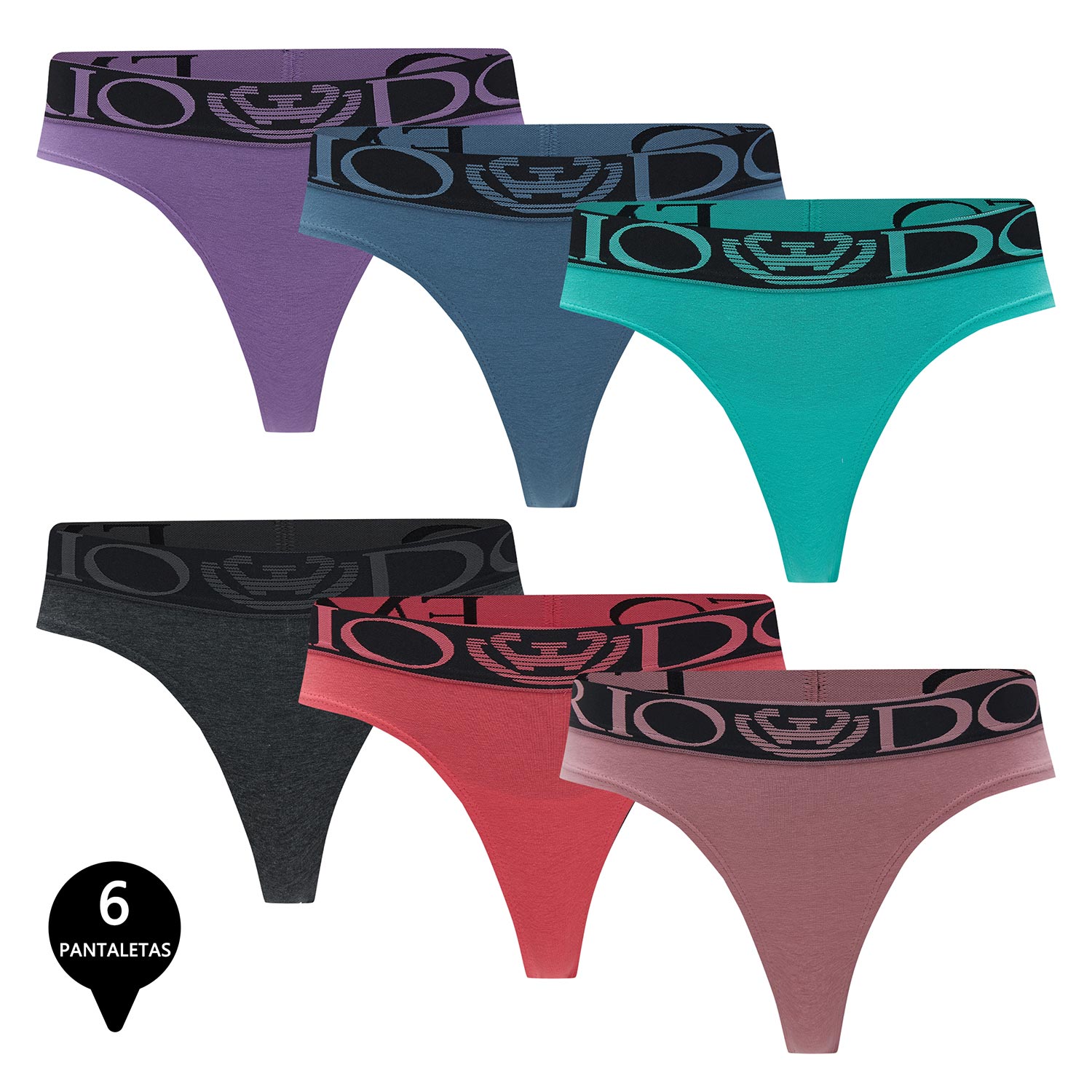 PACK DE 6 CALZONES COLALESS ALGODÓN MUJER - 1