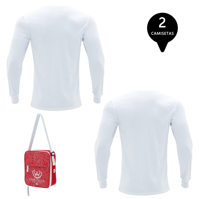 PACK DE 2 CAMISETAS MANGA LARGA ALGODÓN HOMBRE CON BOLSO DE REGALO - 2