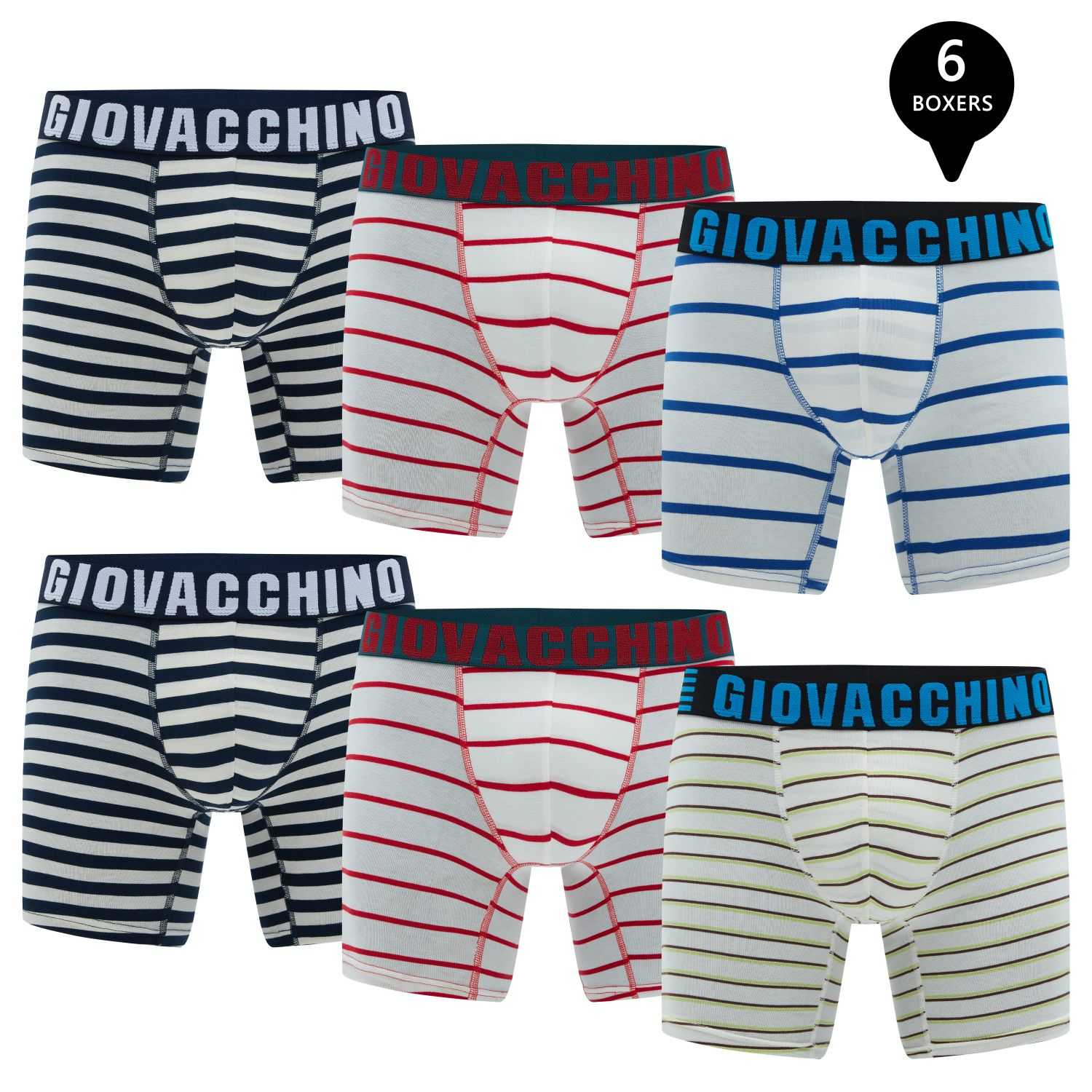 PACK DE 6 BOXER HOMBRE GIOVACCHINO MEDIO ALGODON - 1
