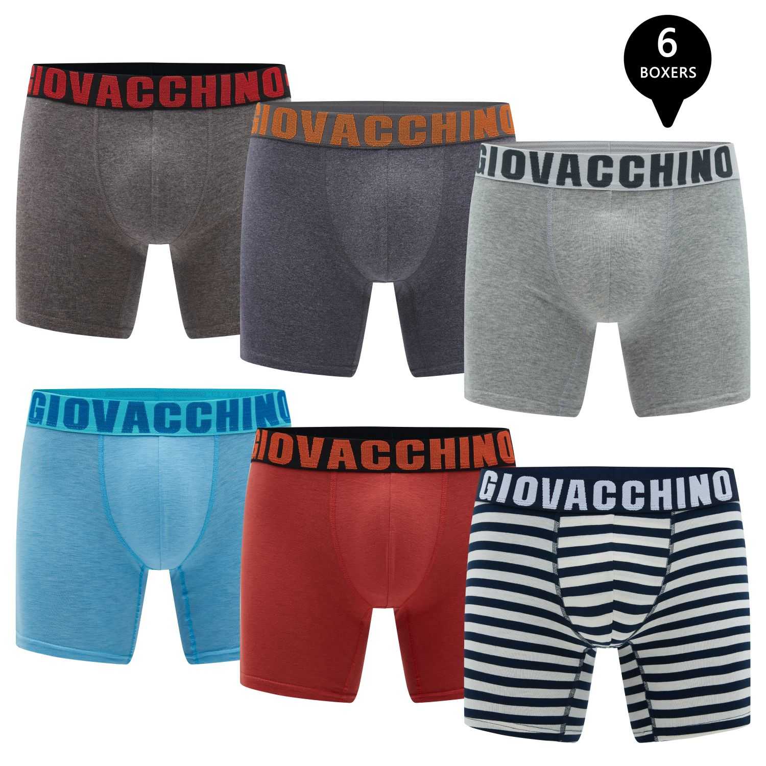 PACK DE 6 BOXER HOMBRE GIOVACCHINO MEDIO ALGODON - 1